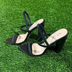 Call It Spring Black Strappy Heels